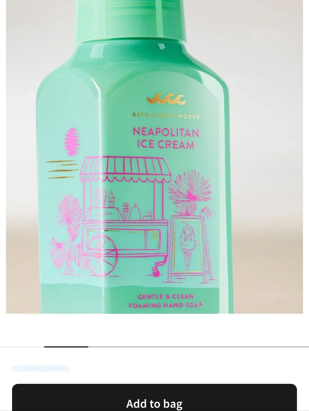 Bath & Body Works Neapolitan Ice Cream Foaming Hand Soap 8oz NEW RARE